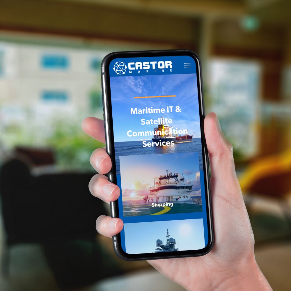 Castor Marine homepagina op mobiel